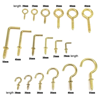 Crochet en forme de O, L, C, à œil, à visser, pour cadre photo doré, lampe, armoire, plante, rideau, filet, fil, boulon à œil, vis, support