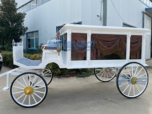 Cercueil funéraire de luxe à prix d'usine, charrette funéraire tirée par des chevaux, chariot de cérémonie funéraire - Product Image 4