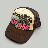 Casquette Trucker Utopia Club Personnalisée, Lot de 4 Casquettes Trucker Gorras en Maille Snapback Streetwear avec Logo Moto Graphique pour Hommes et Femmes