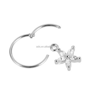 Siêu Sao thép không gỉ hình học thực vật đồ trang sức <span class=keywords><strong>CZ</strong></span> zircon Hoa Clip bông tai cho cô gái đồ trang sức đẹp - Product Image 3