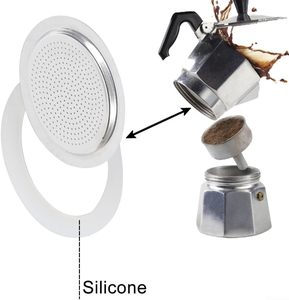 อะไหล่กรองกาแฟสแตนเลสและแหวนซิลิโคนสำหรับหม้อโมก้าสแตนเลส - Product Image 4
