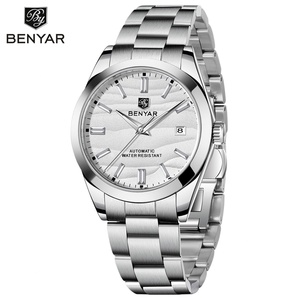 BENYAR 2024 New 40MM Desert Texture Luxury Men's Night Light Stainless Steel Men's <b>Automatic</b> Mechanical Watches BY-5208 Reloj - Product Image 1