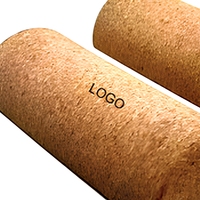 Rouleau de liège naturel demi-ronde D100x300mm, base plate antidérapante pour yoga, équilibre, massage, logo personnalisé, vente en gros, marque TIANLEI