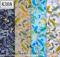 Tissu Popeline Numérique 100% Coton Peigné, Nouveau Motif Floral Biologique, Tissage Uni pour Robes, Chemises, Sacs - Utilisation Textile de Maison