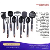 Vente en gros d'ustensiles de cuisine tendance, ensembles de cuisine personnalisés, ustensiles de cuisine en nylon antiadhésifs de luxe, collection d'ustensiles de cuisine