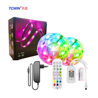 2025 Trending Electronics TCwin RGB LED Kit de bande lumineuse intelligente 12V 5m/10m IR 24 touches télécommande App contrôleur de musique IP20