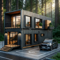 Maison préfabriquée en conteneurs à 1 et 2 étages pour hôtel, bureau, bar, boutique, mini-maisons, maisons en conteneurs maritimes prêtes à être expédiées avec salle de bain