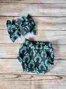 Nuovi Pantaloncini per Bambine con Stampa Turchese e Vita Arricciata - Product Image 2