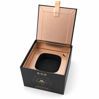 Boîte cadeau rigide écologique personnalisée avec couvercle rabattable, finition texturée en relief, lamination, vernis sélectif UV et insert en EVA pour emballage cosmétique