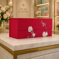 Boîte à double couche personnalisée avec couvercle rabattable, revêtement UV, logo estampé à chaud et tiroir intégré pour bijoux, cosmétiques, parfums, cadeaux