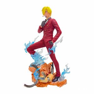 Figura de Acción de PVC de 24 cm de Sanji en Traje de Combate Negro, Blanco y Rojo, del Anime GK <span class=keywords><strong>One</strong></span> <span class=keywords><strong>Piece</strong></span>, Modelo Coleccionable Unisex - Product Image 1