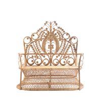Édition limitée design unique canapé couronne chaise de jardin hôtel chaise longue en rotin canne et noyau de rotin tissé