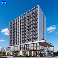 Immeuble d'appartements à structure en acier multi-étages, ignifuge et isolé, complexe résidentiel clé en main