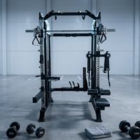 Machine Smith tout-en-un avec rack de musculation 3x3 pour entraînement multifonctionnel à domicile