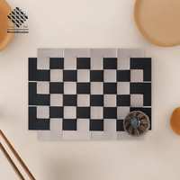Sets de table multifonctionnels en cuir tissé vinyle, imperméables et résistants à la chaleur