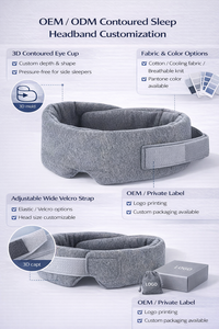 Mascherina per Occhi in Morbido Cotone per Dormire, Unisex, Design Confortevole Senza Pressione, Piccolo MOQ per Test di Marca - Product Image 5