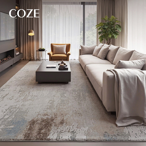 Tapis moderne de style luxe léger, fabriqué à la machine, écologique, antidérapant, imperméable, grand format, pour salon et chambre à coucher - Product Image 1