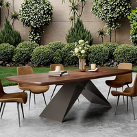 Ensemble de table à manger extensible en bois massif de style nordique, rectangulaire, en noyer, pour 8 personnes, mobilier de salle à manger d'hôtel, bar à domicile, cuisine