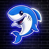 Enseigne néon Requin, Décoration murale LED, Lampe néon animale, Lumières néon réutilisables pour la maison et le commerce, Cadeau unique, Écran d'affichage