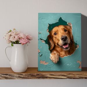 SQ 40*60cm drôle affiche Animal sur toilette salle de bain mur Art impressions sur toile chien peinture - Product Image 2