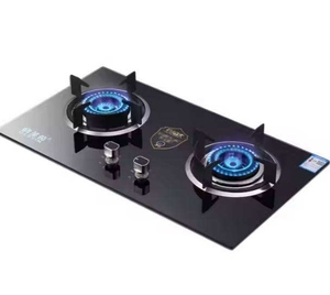 Table <span class=keywords><strong>de</strong></span> cuisson à <span class=keywords><strong>gaz</strong></span> encastrable 2 brûleurs en verre trempé noir avec allumage électronique pour cuisine domestique - Product Image 6