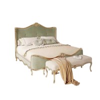 Französisches Massivholz-Doppelbett im Prinzessinnen-Stil, Amerikanisches Luxus-Schlafzimmerbett, Hochwertiges Hauptschlafzimmerbett, Hochzeitsbett