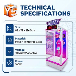 <span class=keywords><strong>LUCKY7</strong></span> Distributeur de ciseaux à prix, machine de jeu d'arcade à monnayeur avec néon LED et verre trempé pour centre commercial et salle de jeux - Product Image 3