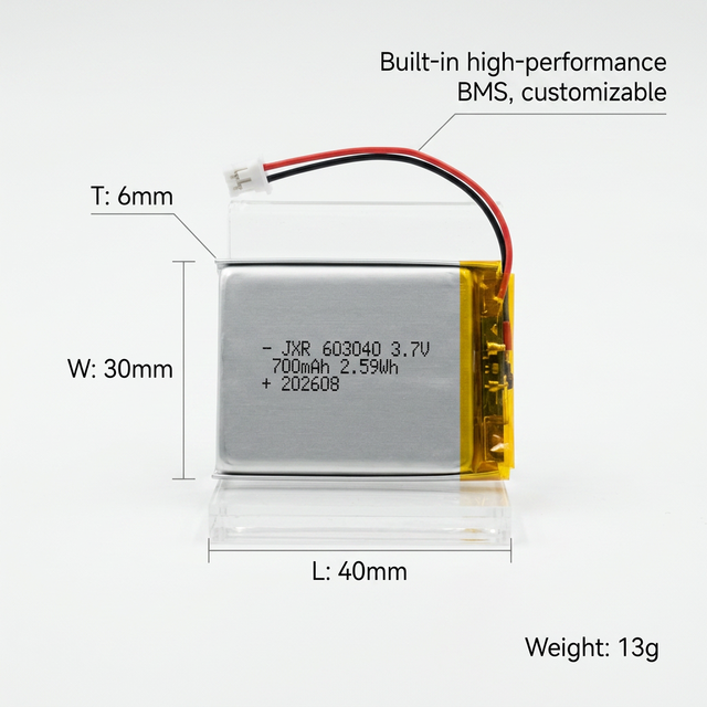 OEM CE Li Ion Lithium Polymer Battery 3.7V 603035 3.7 V 700Mah Lipo Battery for Speaker Consumer Electronics & Medical Device