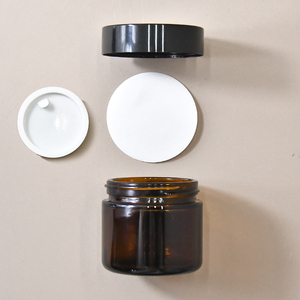 Tarro de <span class=keywords><strong>Crema</strong></span> Color Ámbar, Tarro de Vidrio Cosmético Minimalista de Alta Gama para Cuidado Personal - Product Image 3