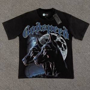 เสื้อยืด Godspeed Skull Moto Biker แขนสั้นทรงปกติสำหรับผู้ชาย พิมพ์ลายแบบ Sublimation คอกลม - Product Image 4