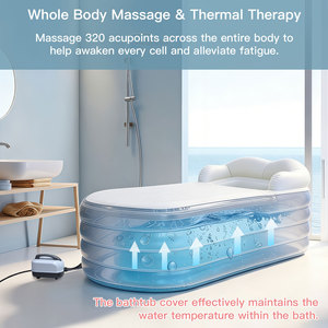 Matelas de massage à bulles <span class=keywords><strong>gonflable</strong></span> <span class=keywords><strong>pour</strong></span> baignoire avec pompe à air et télécommande, <span class=keywords><strong>spa</strong></span> portable <span class=keywords><strong>pour</strong></span> bain chaud ou bain froid - Product Image 4