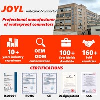 Connecteur de câble d'alimentation étanche en nylon JOYL IP67 M16, 3 broches femelles aviation 3x1,5mm 250V 10A 0,6M, borne de moteur 3 phases
