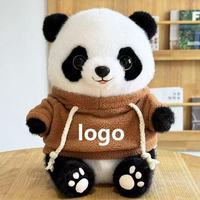 Boneka Panda Plush 25cm dengan Sweater Lepas Pasang, Isi Kapas PP, Usia 2-4 Tahun, Unisex, Logo Custom untuk Hadiah/Souvenir