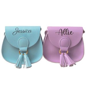 Petit sac à main pour filles avec pompon, sac bandoulière personnalisé pour enfants avec nom, mini sacs à bandoulière à sangle réglable - Product Image 1