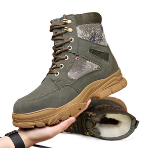 Botas de nieve para hombre, de caña alta, forradas de lana, antideslizantes, para exteriores, con tacón medio, para clima frío. - Product Image 3