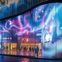 Matériel publicitaire numérique extérieur flexible transparent, écran LED, panneaux en verre VIOS, garantie 5 ans, haute qualité