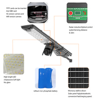 Cámara de luz de calle solar Led integrada Luz de calle solar impermeable para exteriores con cámara CCTV inalámbrica para exteriores 4G 360 100W