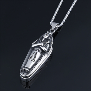 스테인레스 스틸 빈티지 오픈 관 이집트 미라 펜던트 칼라 스테인레스 스틸 파라오 펜던트 목걸이 - Product Image 4