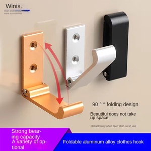 Crochet collant simple <span class=keywords><strong>invisible</strong></span> simple en aluminium sans poinçon pour le matériel de salle de bain mural espace pratique armoire à vêtements pliante - Product Image 5