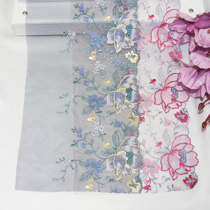 Vải Lưới Màu Hồng Nylon Đẹp Vải Ren Thêu Hoa Cho Đồ Lót Nữ - Product Image 1