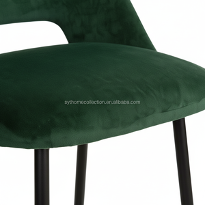 Chaise de <span class=keywords><strong>bar</strong></span> en velours de qualité supérieure avec pieds dorés pour bistrot et salon, hauteur totale 99 cm, style Plus Set - Product Image 6