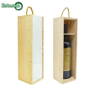 Wood wine box packaging for heat transfer on the top