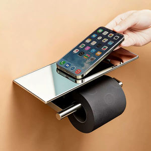 Estante de Baño de Diseño Moderno, Montado en la Esquina, Acabado en Latón y Acero, Impermeable, Duradero, Expandible, para Hoteles y Apartamentos, Negro y Blanco - Product Image 4