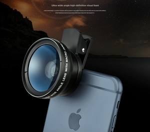 Objectif de téléphone portable 2-en-1 grand angle et macro à mise au point manuelle en métal pour <span class=keywords><strong>iPhone</strong></span> avec clip de caméra externe - Product Image 6