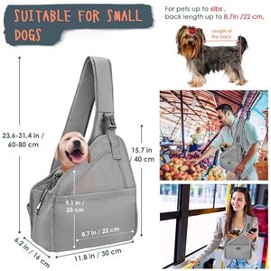 QQgift, bandolera portátil personalizada, bolsa de viaje Papoose de fondo duro, bolsa de mano para animales pequeños, malla transpirable de 6 libras, manos libres - Product Image 2