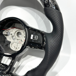 Volant en fibre de carbone forgé argenté avec écran LED pour Volkswagen MK7 <span class=keywords><strong>Golf</strong></span> 7 MK6 MK8 GTI <span class=keywords><strong>GTR</strong></span>, mise à niveau personnalisée, nouveau - Product Image 2