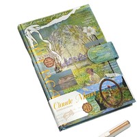 Carnet à couverture rigide avec peinture à l'huile artistique, rouge, 80 feuilles de papier, design peint à haute valeur chromatique, cadeau transfrontalier, journal