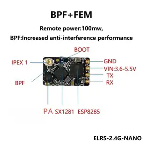 Bayck Expresslrs Rlrs 2.4 GHz Nano Elrs Receptor 2400 Rx para RC Fpv Drone de Corrida de Longo Alcance