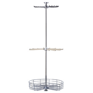 Ming Xin Three Tier Rotating Clothes Rack Stainless Steel Corner <b>Wardrobe</b> Organizer Standing Type Clothing Storage - Product Image 2