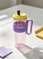 Gobelet en plastique Tritan avec poignée, tasse réutilisable avec paille, sans BPA, pour café glacé, thé au lait, boissons